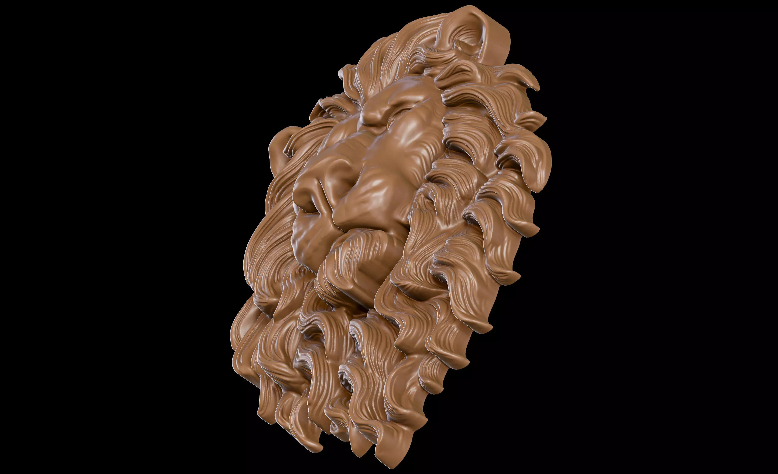 Lion Bas Relief 3D print model_6