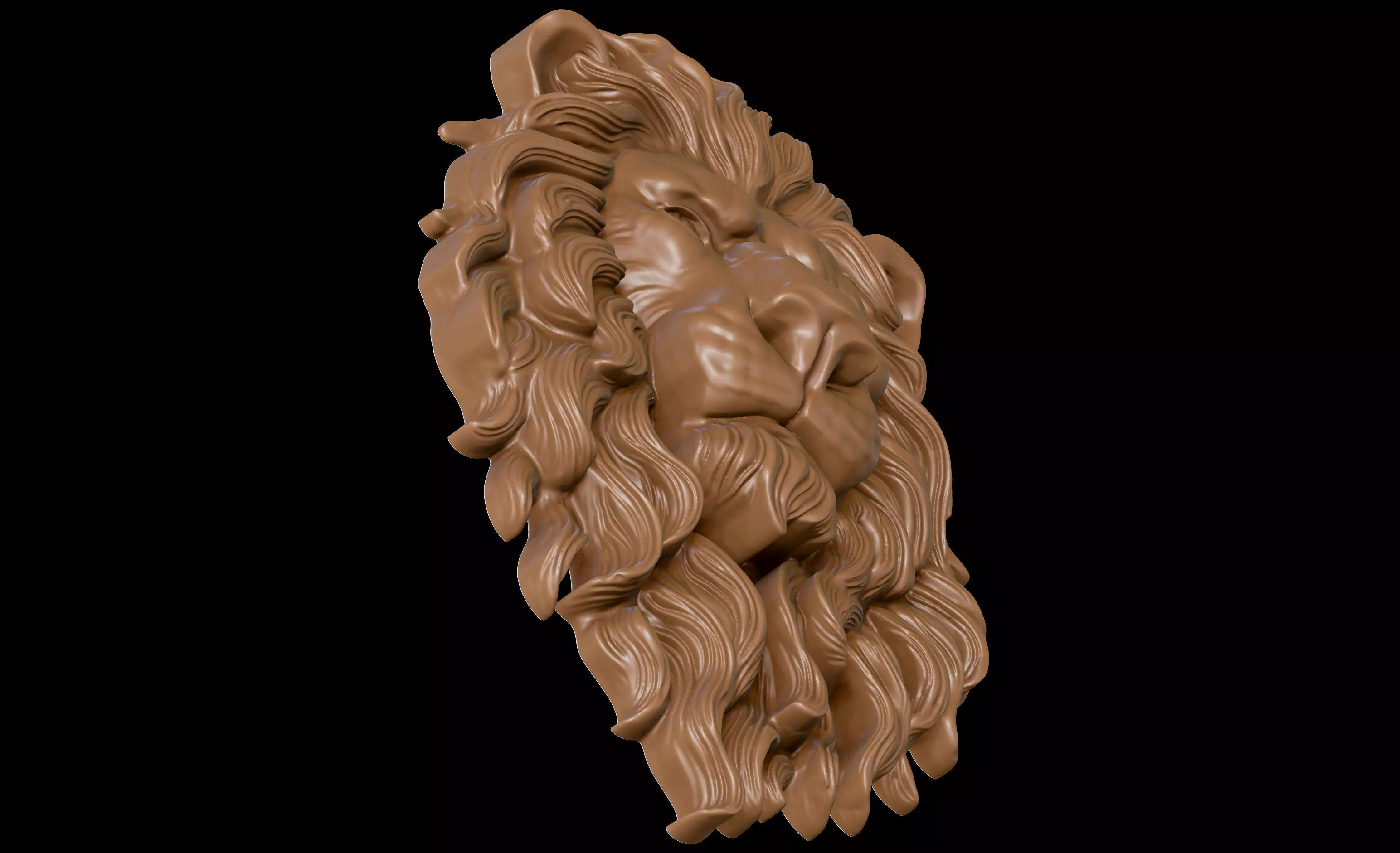 Lion Bas Relief 3D print model_3