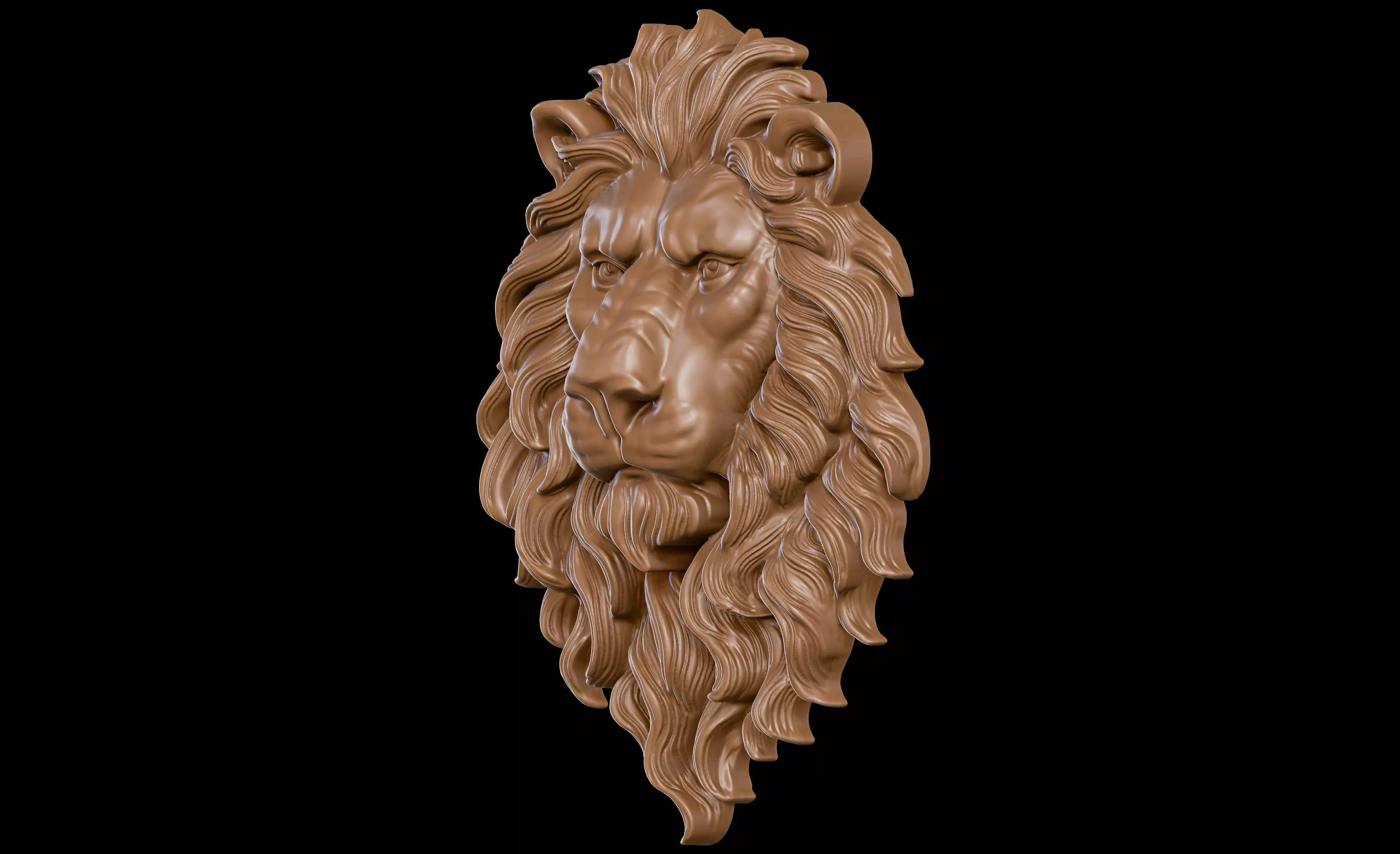 Lion Bas Relief 3D print model_1