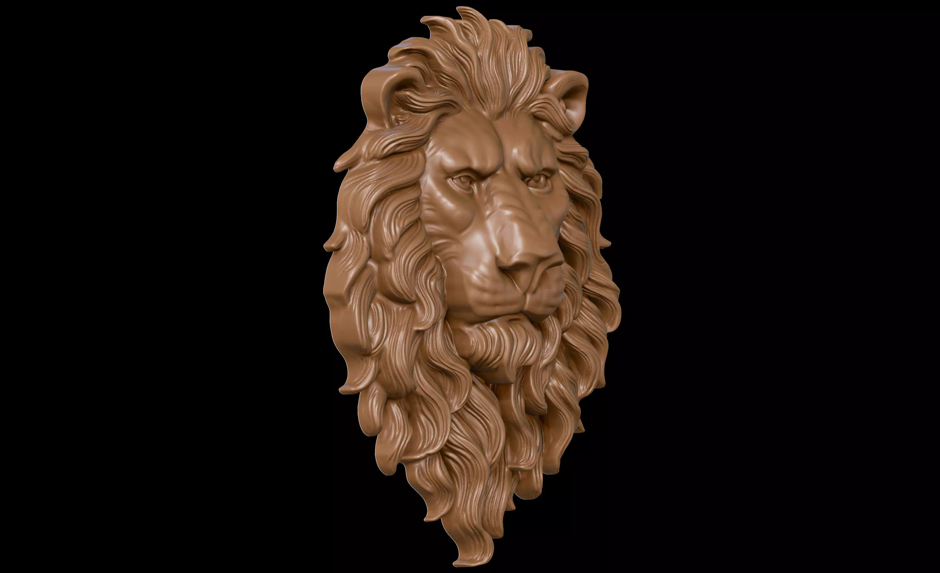 Lion Bas Relief 3D print model_2