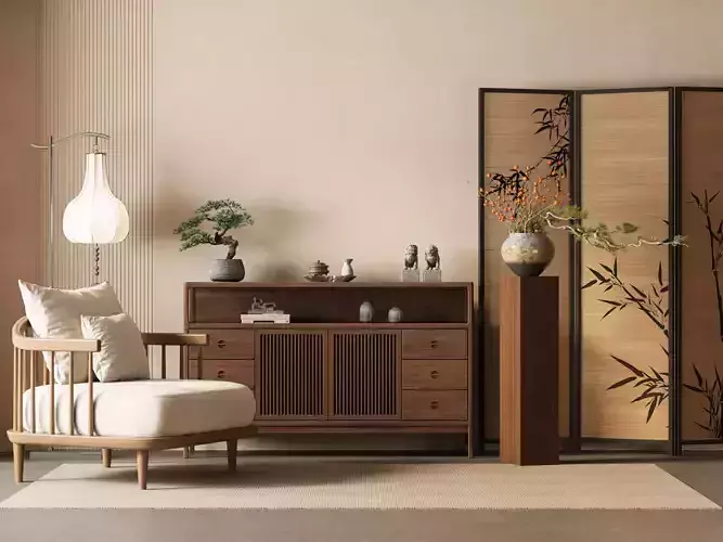 Chinese-style Entryway Cabinet