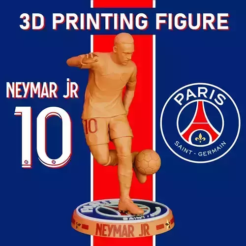 Neymar Jr 3D Printed Figure PSG Football Star STL Model