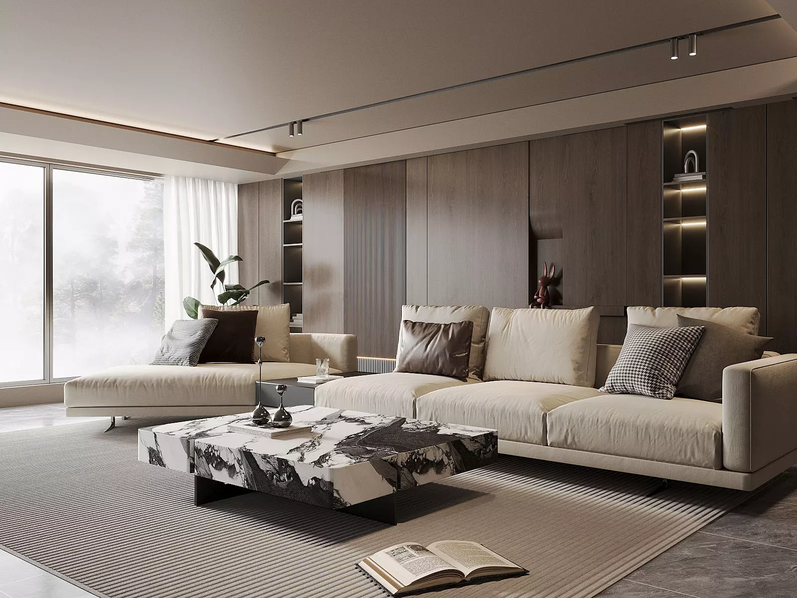 Italian Minimalist Living Room 3D model