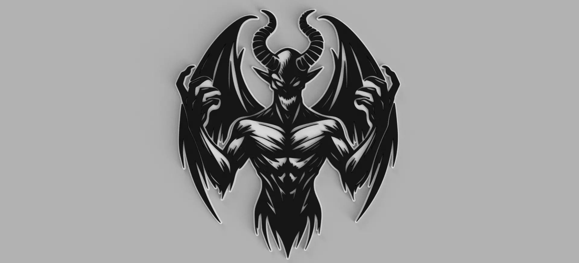 DEMON with wings Devil Picture Wall Free 3D print model