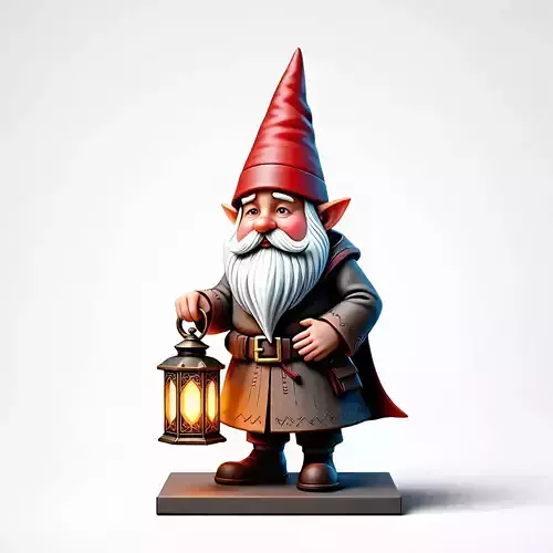 2296Fairy Tale Gnome Color Full Body Figurine on Base