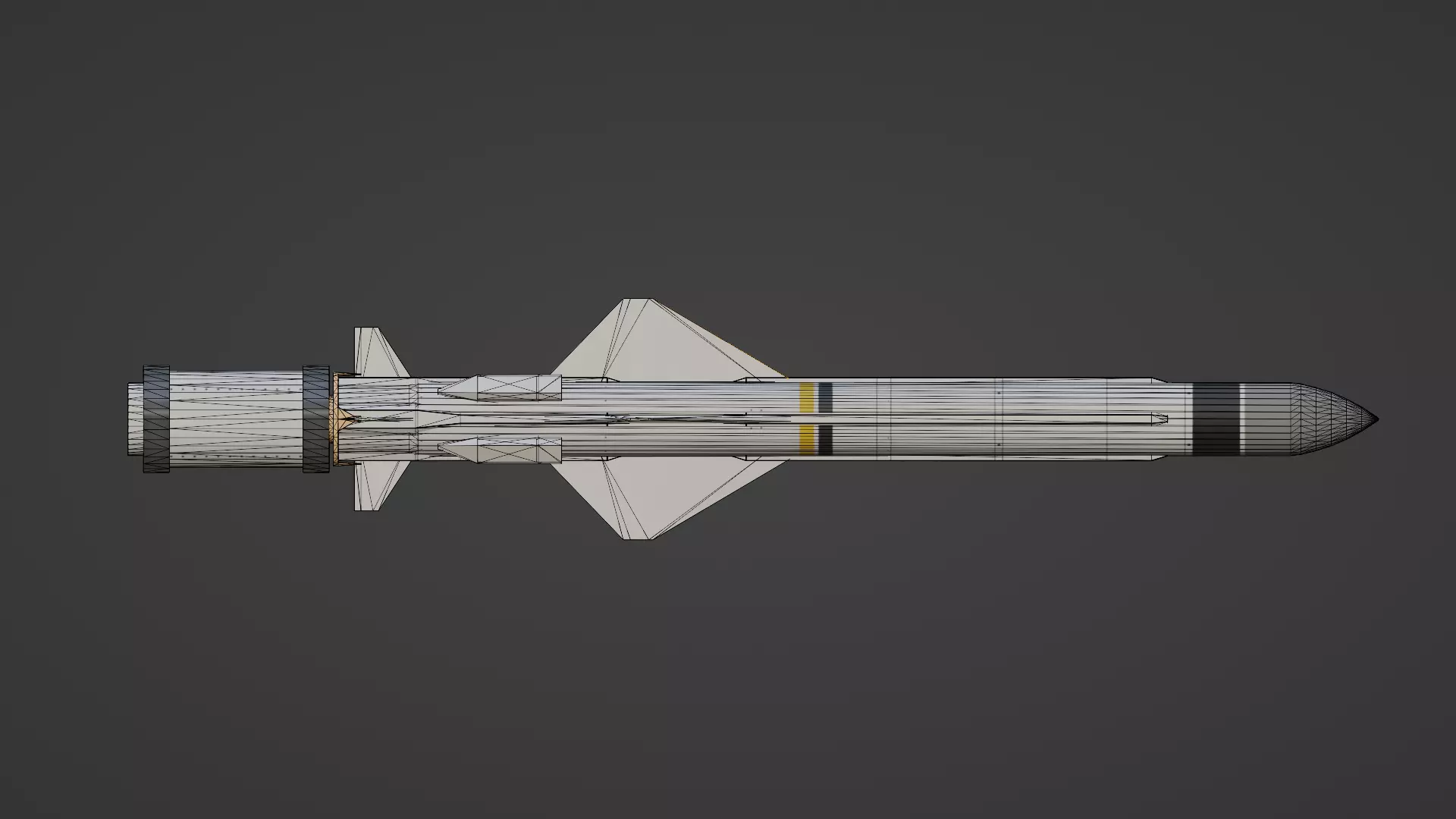 Exocet MM40 Block 3C Low Poly Game-Ready Missile Free 3D model_4