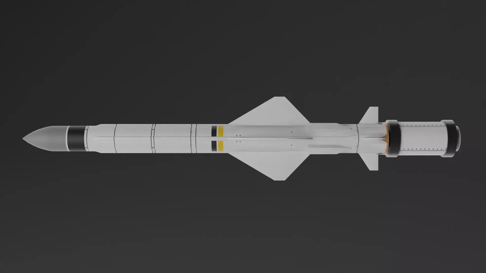 Exocet MM40 Block 3C Low Poly Game-Ready Missile Free 3D model_3