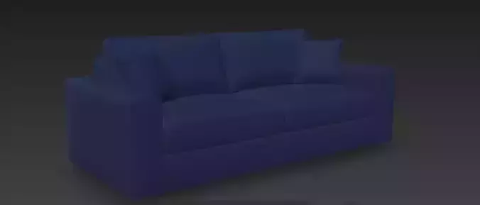 Blue Two Seater Sofa 3d Model 3D model