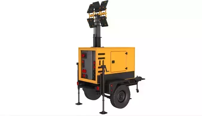 Mobile Construction Light Generator 3D model Mobile Construction Light Generator 3D model