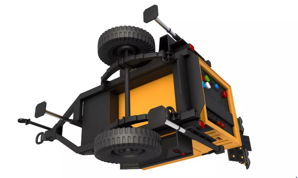 Mobile Construction Light Generator 3D model_2