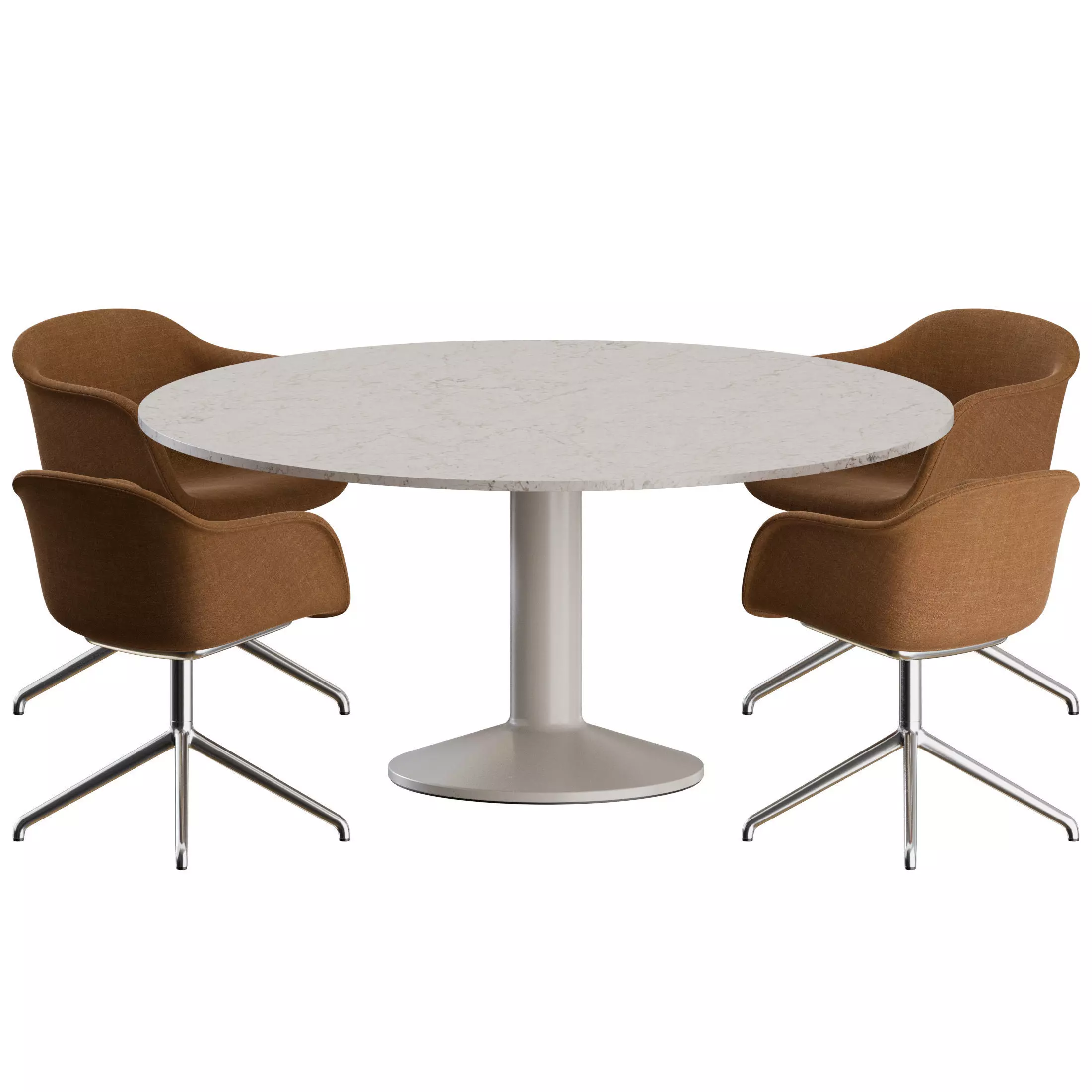 Fiber Swivel Chair Midst Table by Muuto 3D model