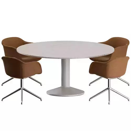 Fiber Swivel Chair Midst Table by Muuto