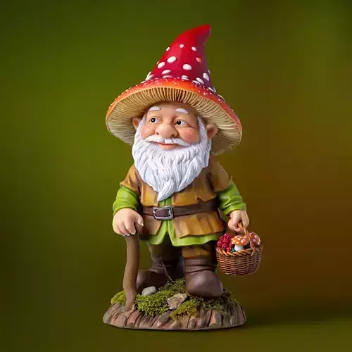 2297Fairy Tale Gnome  Color Full Body Figurine on Base