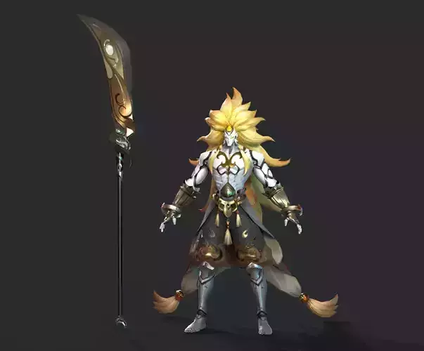 Big sword freak Low-poly 3D model