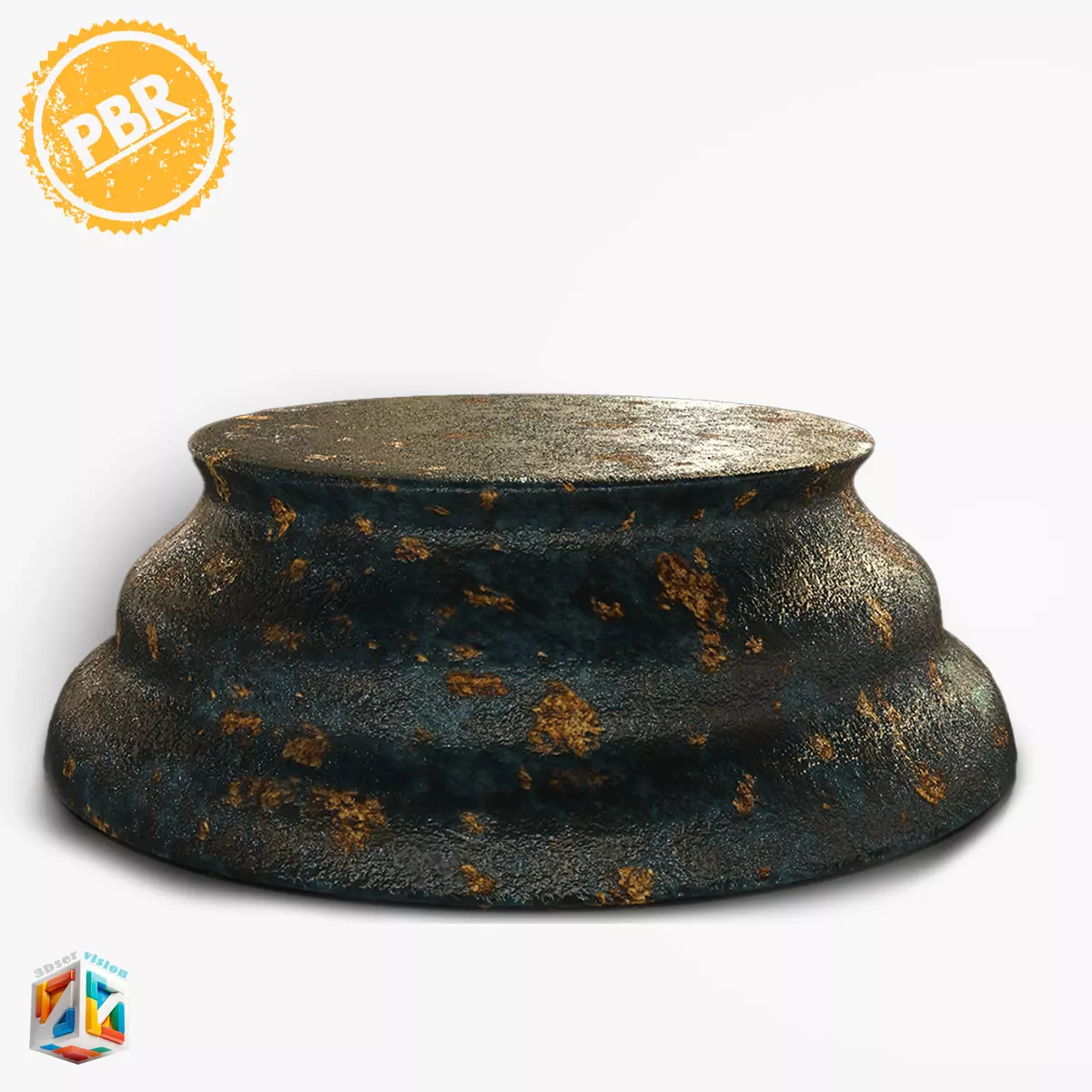 Antique Trophy Award Pedestal 3D model_9