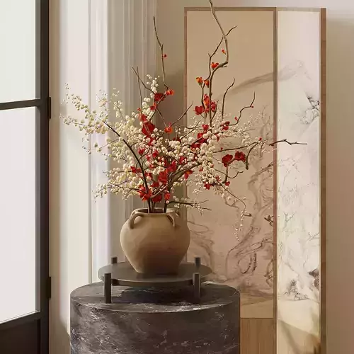 Wabi - sabi - style dried flower arrangement