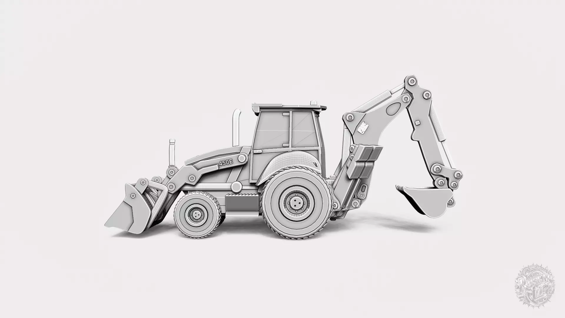 Backhoe Loader RoZ 3D print model_1