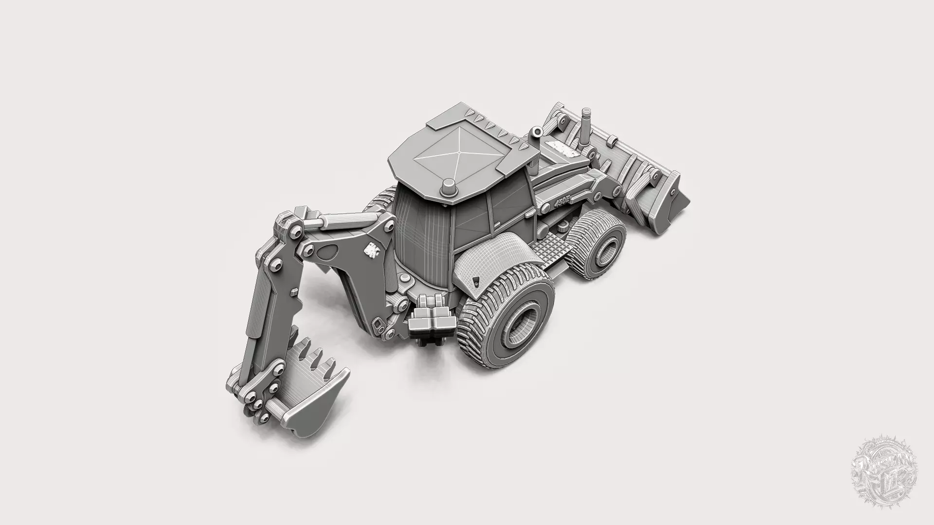 Backhoe Loader RoZ 3D print model_4