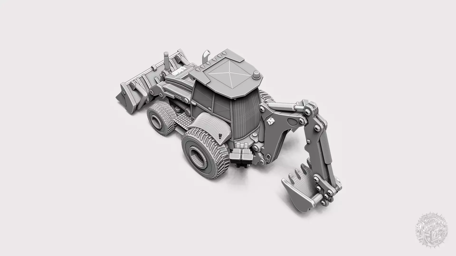 Backhoe Loader RoZ 3D print model_3
