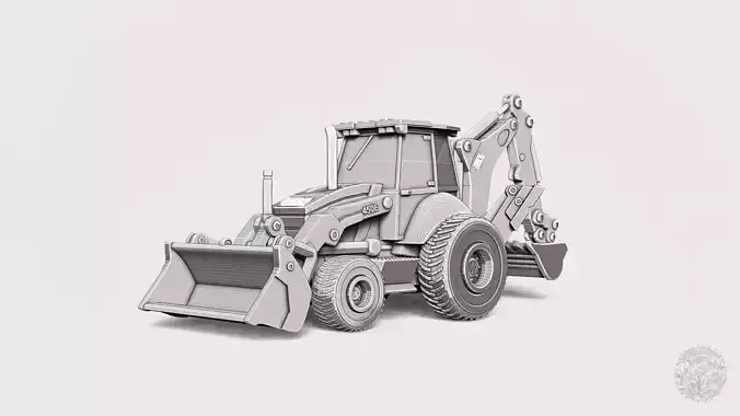 Backhoe Loader RoZ 3D print model Backhoe Loader RoZ 3D print model