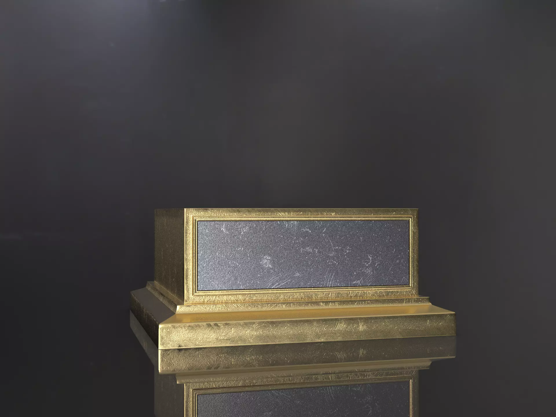 Golden Trophy Award Base 3D model_6