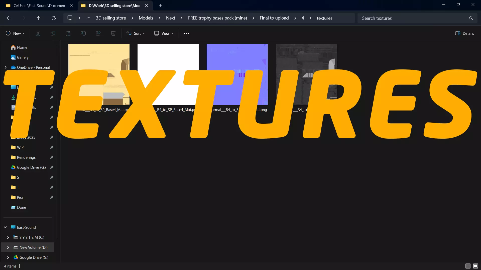 Golden Trophy Award Base 3D model_4