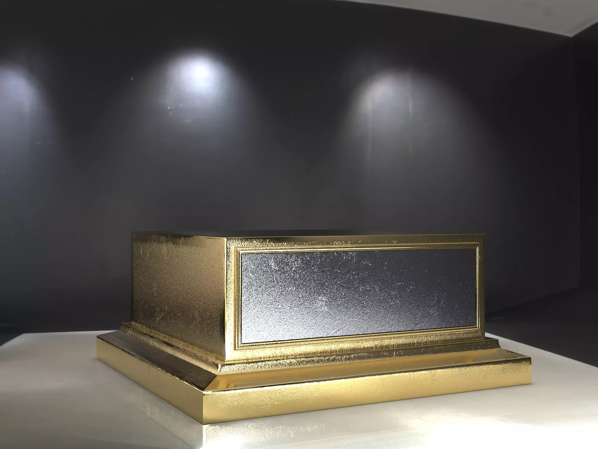 Golden Trophy Award Base 3D model_7