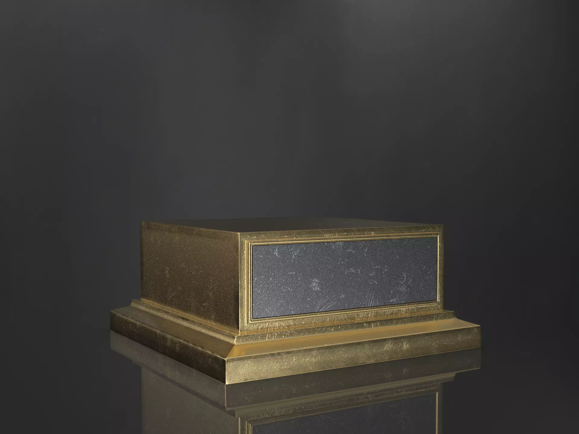 Golden Trophy Award Base 3D model_5