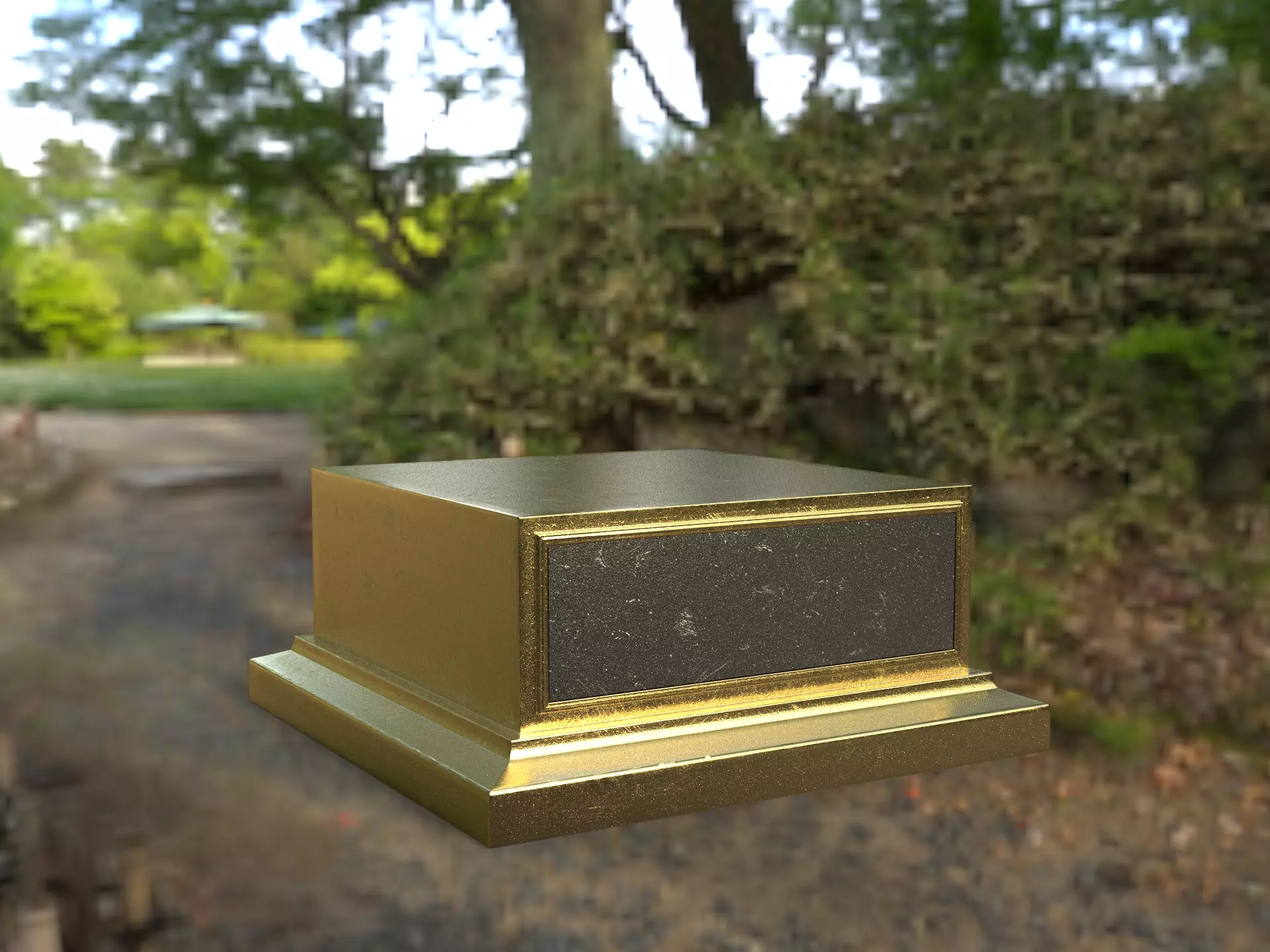 Golden Trophy Award Base 3D model_1