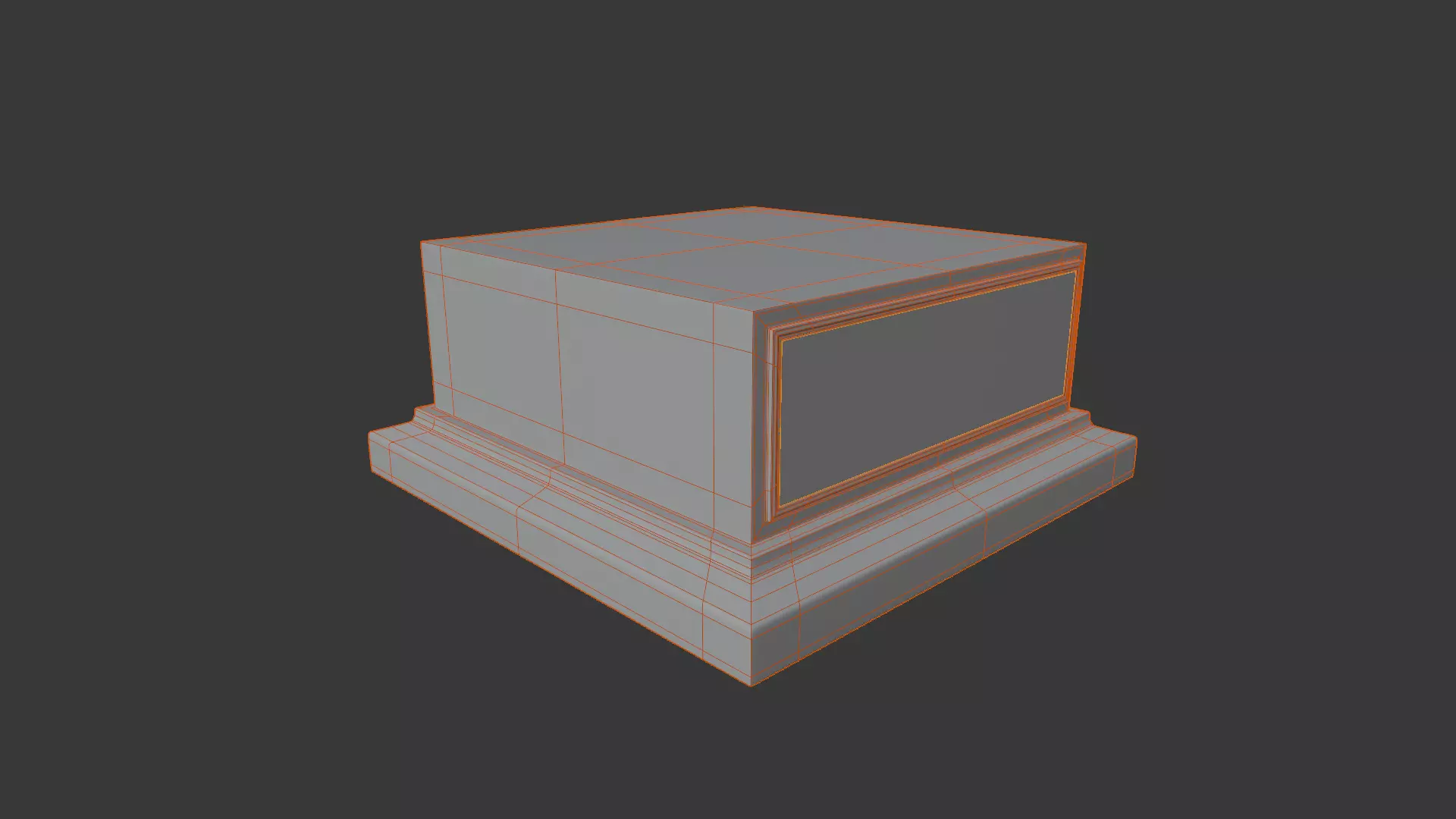 Golden Trophy Award Base 3D model_3