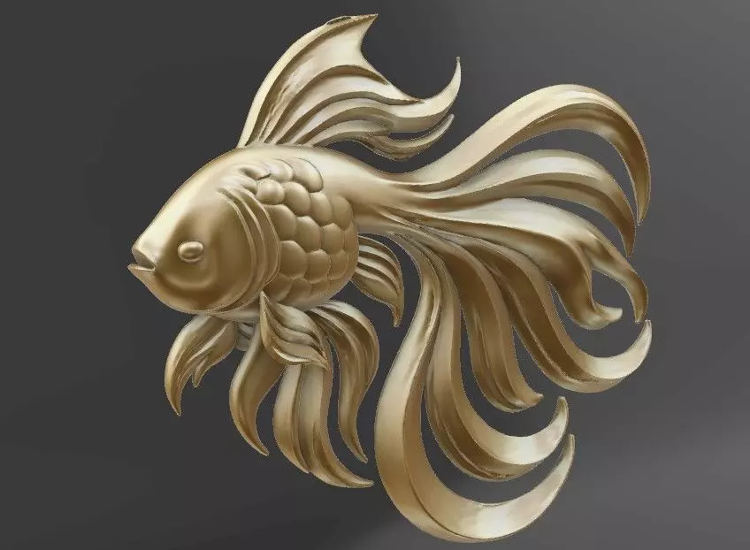 Golden Fish 3D Model Free 3D print model_0