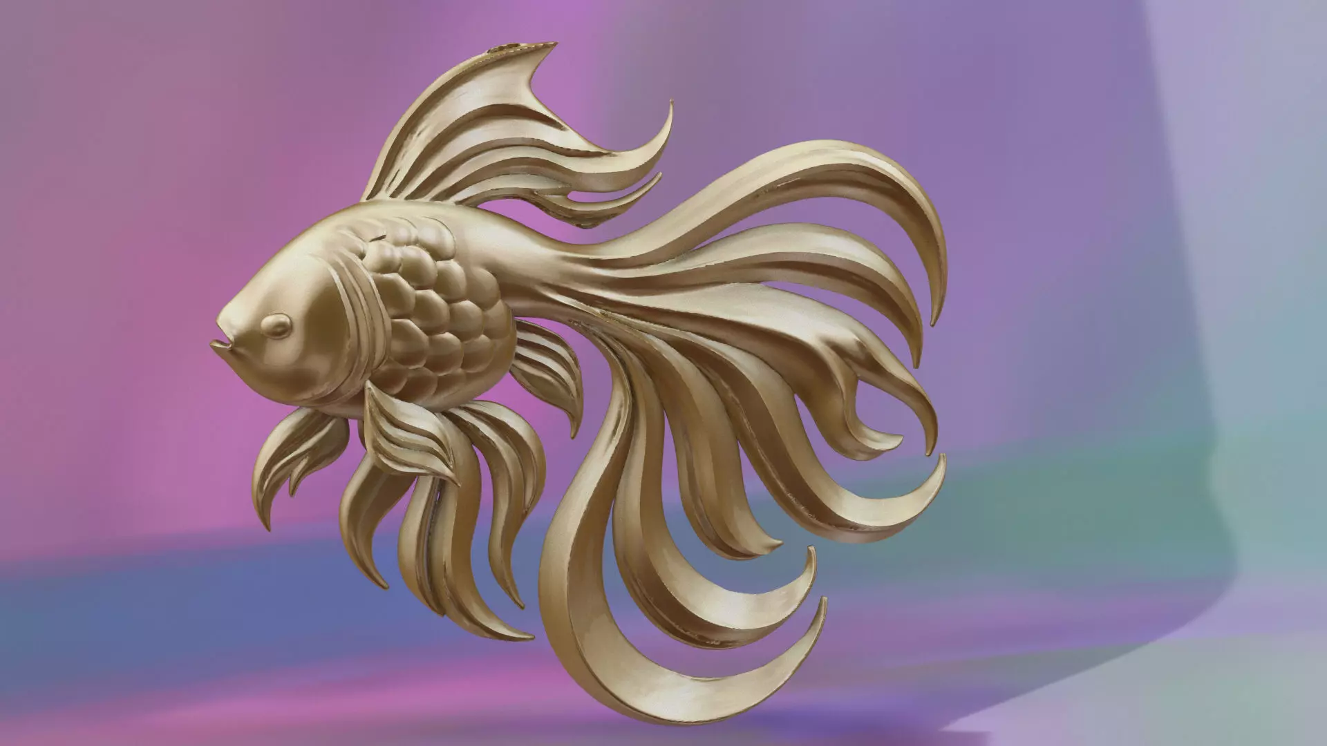 Golden Fish 3D Model Free 3D print model_1