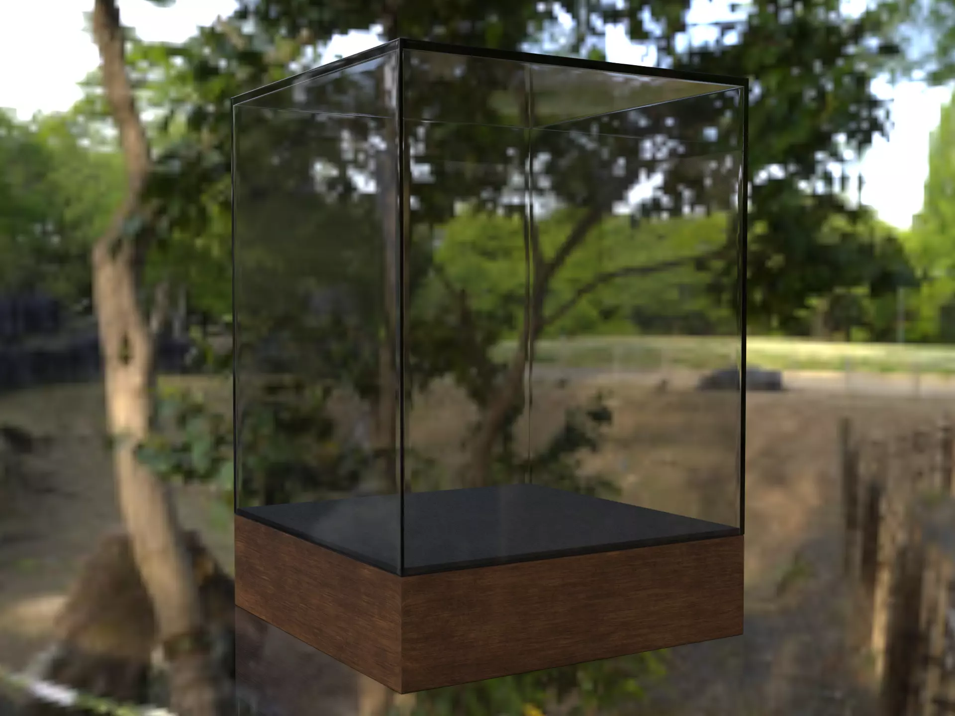 Glass Display Trophy Award Case 3D model_1