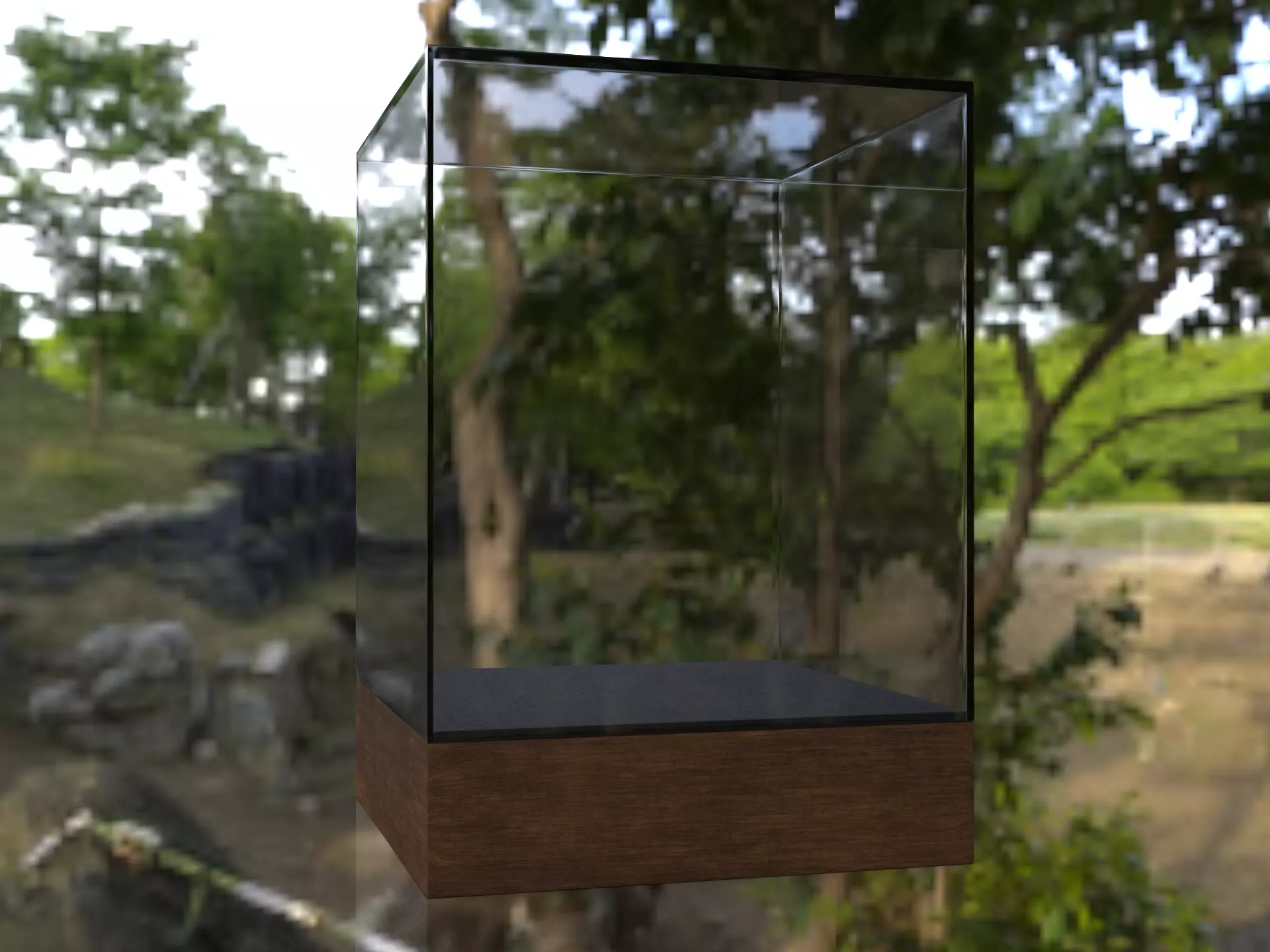 Glass Display Trophy Award Case 3D model_4