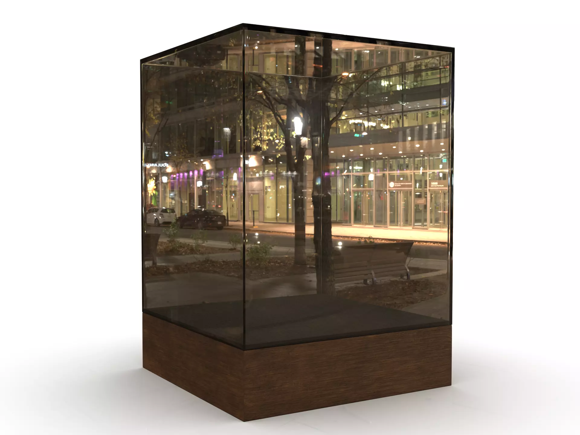 Glass Display Trophy Award Case 3D model_7