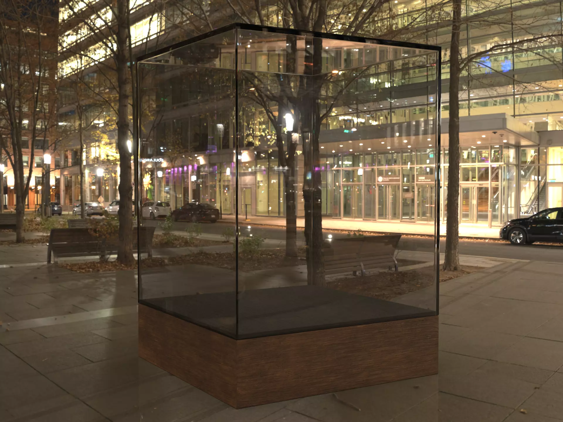 Glass Display Trophy Award Case 3D model_6