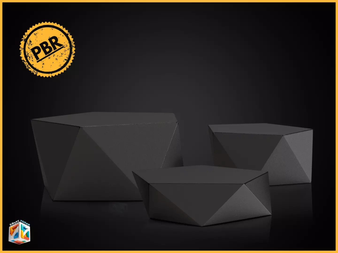 Geometric Trophy Award 3 Bases Pack 3D model_0