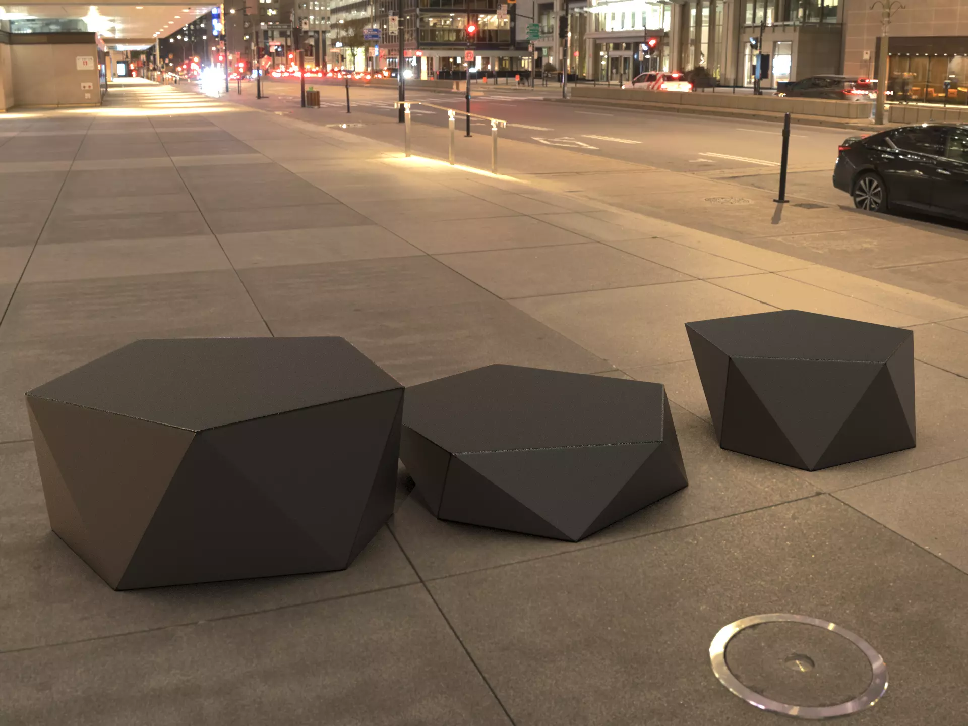 Geometric Trophy Award 3 Bases Pack 3D model_6