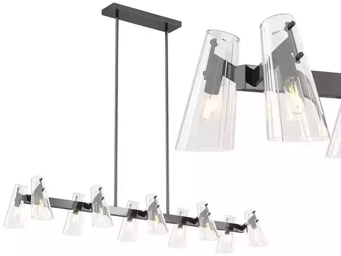 Crystal Cone Linear Chandelier