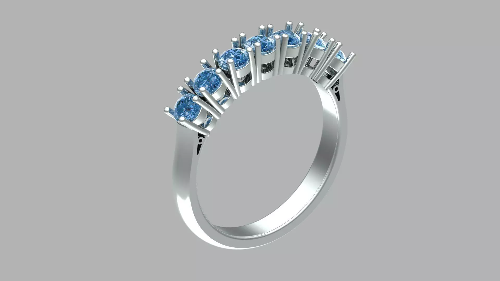 ring  7 stone 3D print model_0