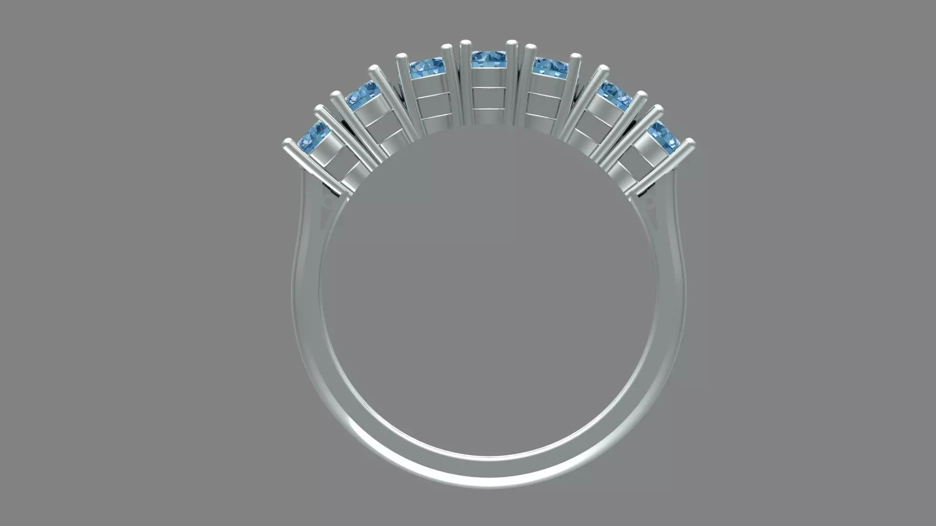 ring  7 stone 3D print model_3
