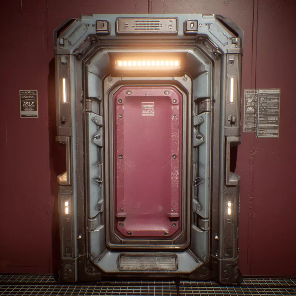 scifi door Free 3D model