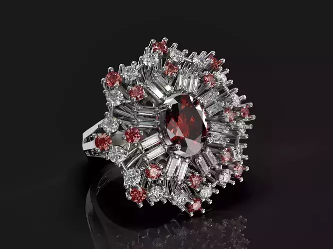 Jewelry ring with oval centerstone