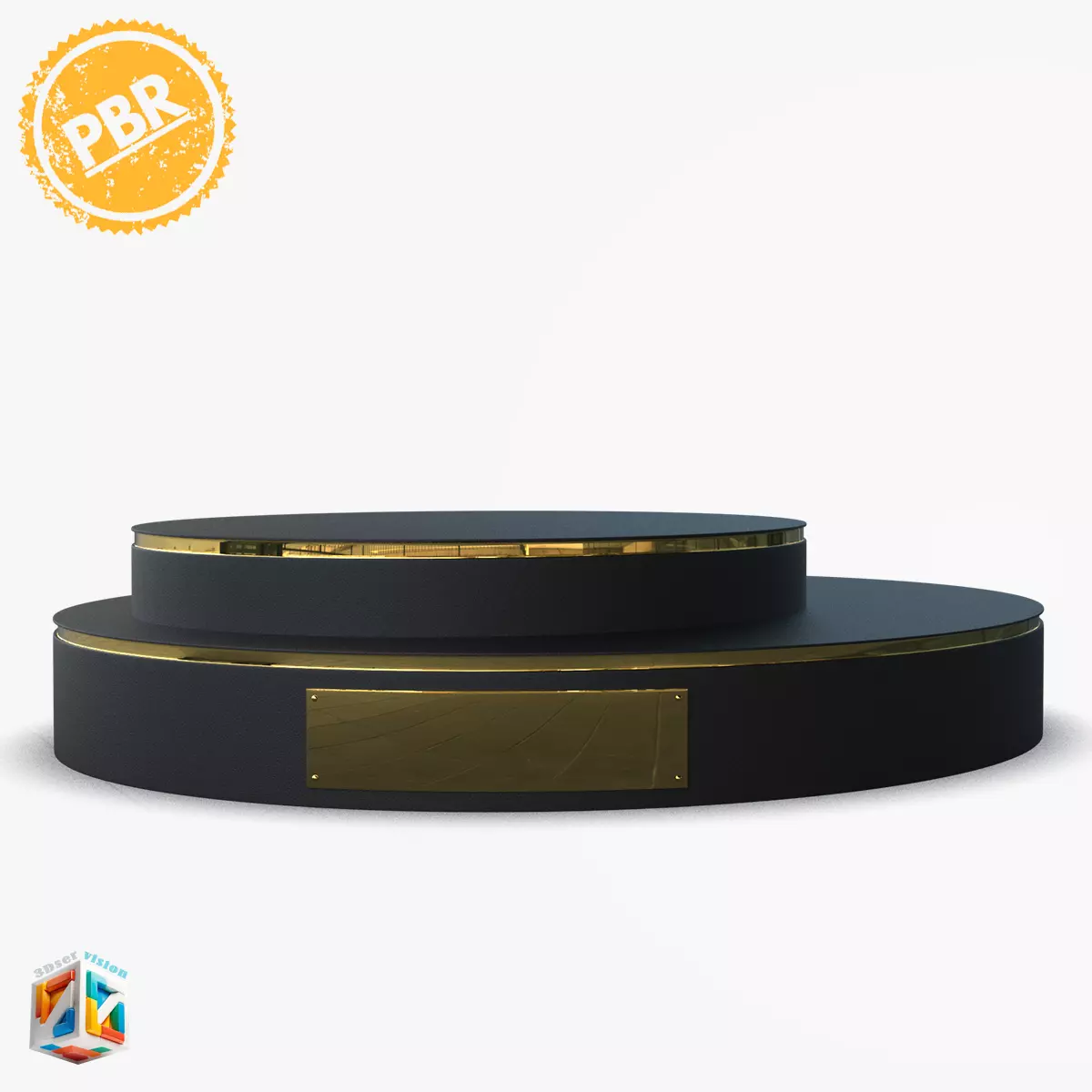 Black and Gold Trophy luxury  Award Base 3D model_9
