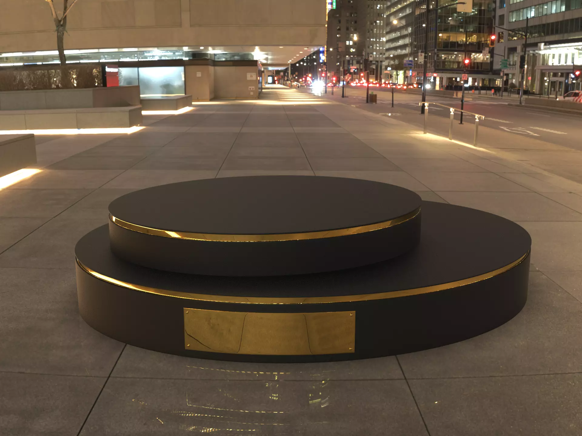 Black and Gold Trophy luxury  Award Base 3D model_1