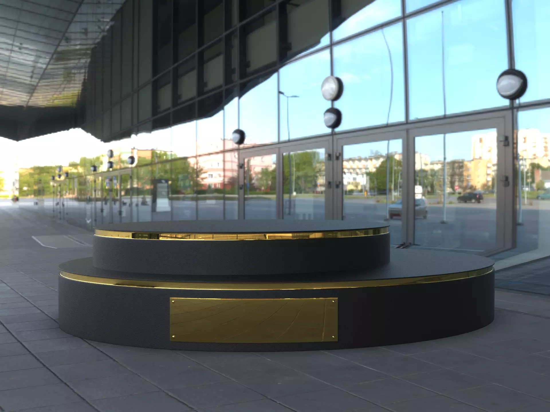 Black and Gold Trophy luxury  Award Base 3D model_7