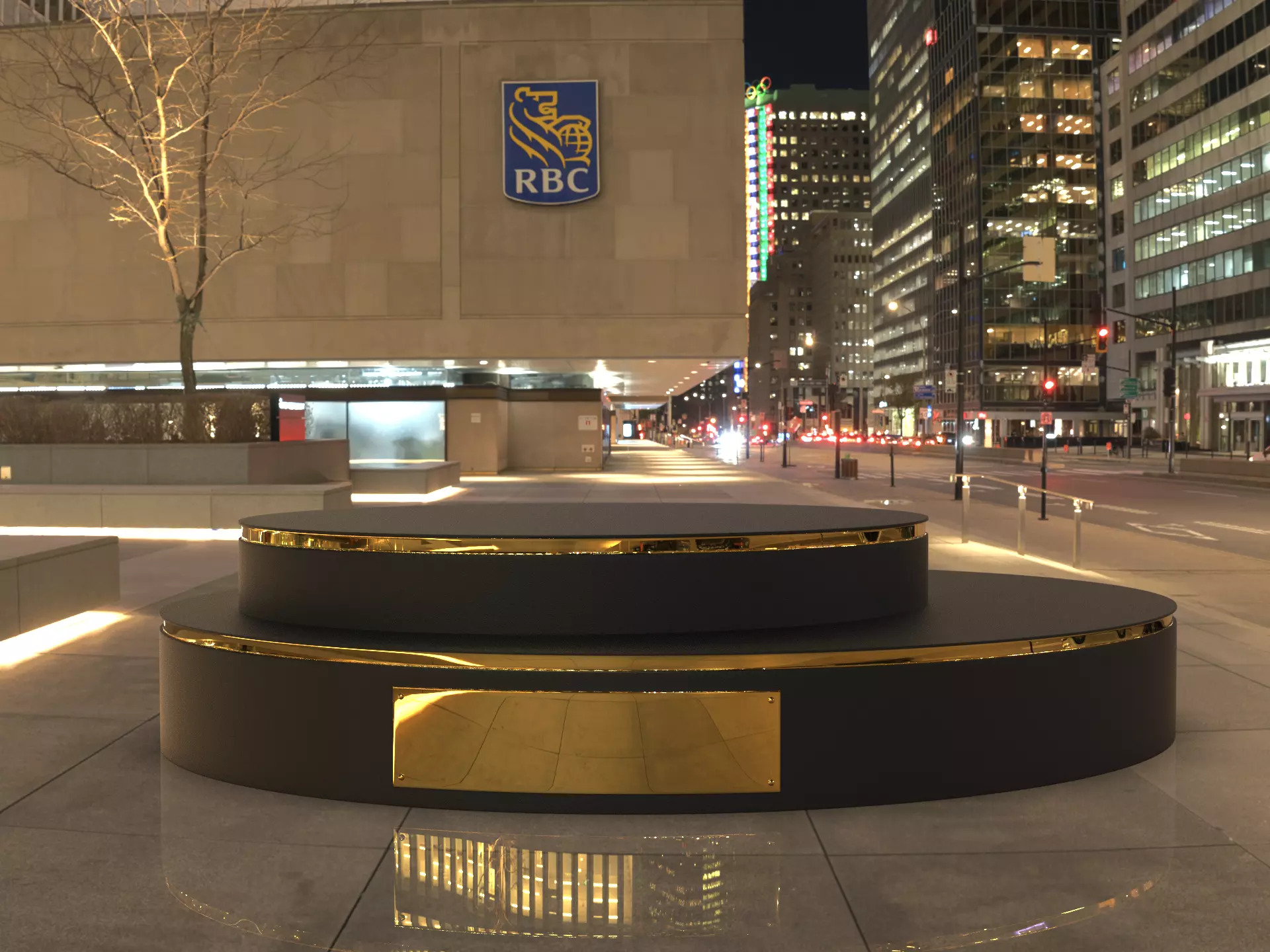 Black and Gold Trophy luxury  Award Base 3D model_8