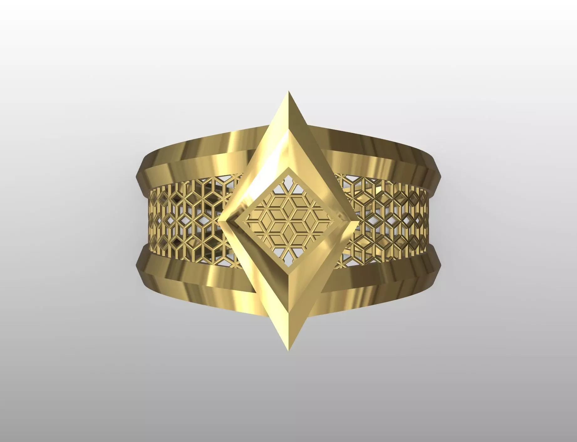 Facet Weave Ring 3D print model_4