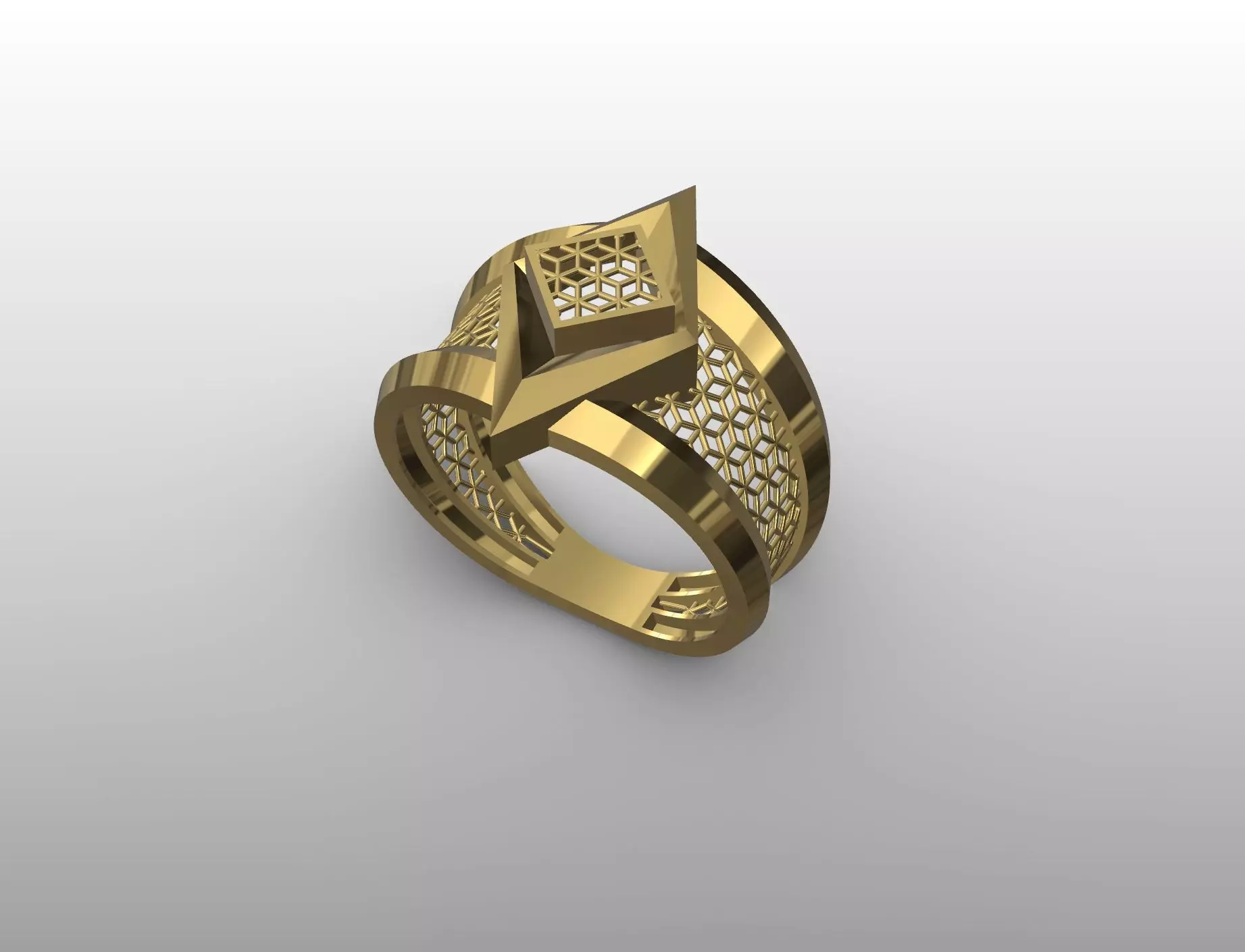 Facet Weave Ring 3D print model_0
