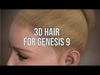 Updo Hair DAZ Studio Low-poly 3D model_1